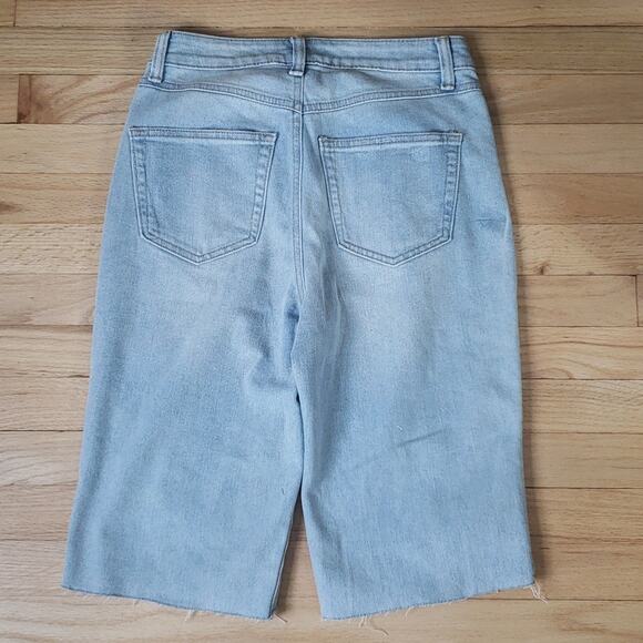 NEW Rewash Womens Vintage Revival Skater Shorts  Blokecore High Rise Distressed - Picture 3 of 7